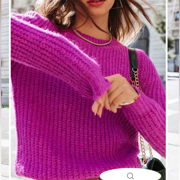 Fuzzy magenta sweater - Picture 3 of 9